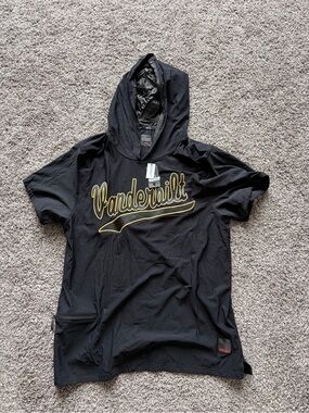 Vanderbilt Baseball Black Hooded Short-Sleeve Shirt